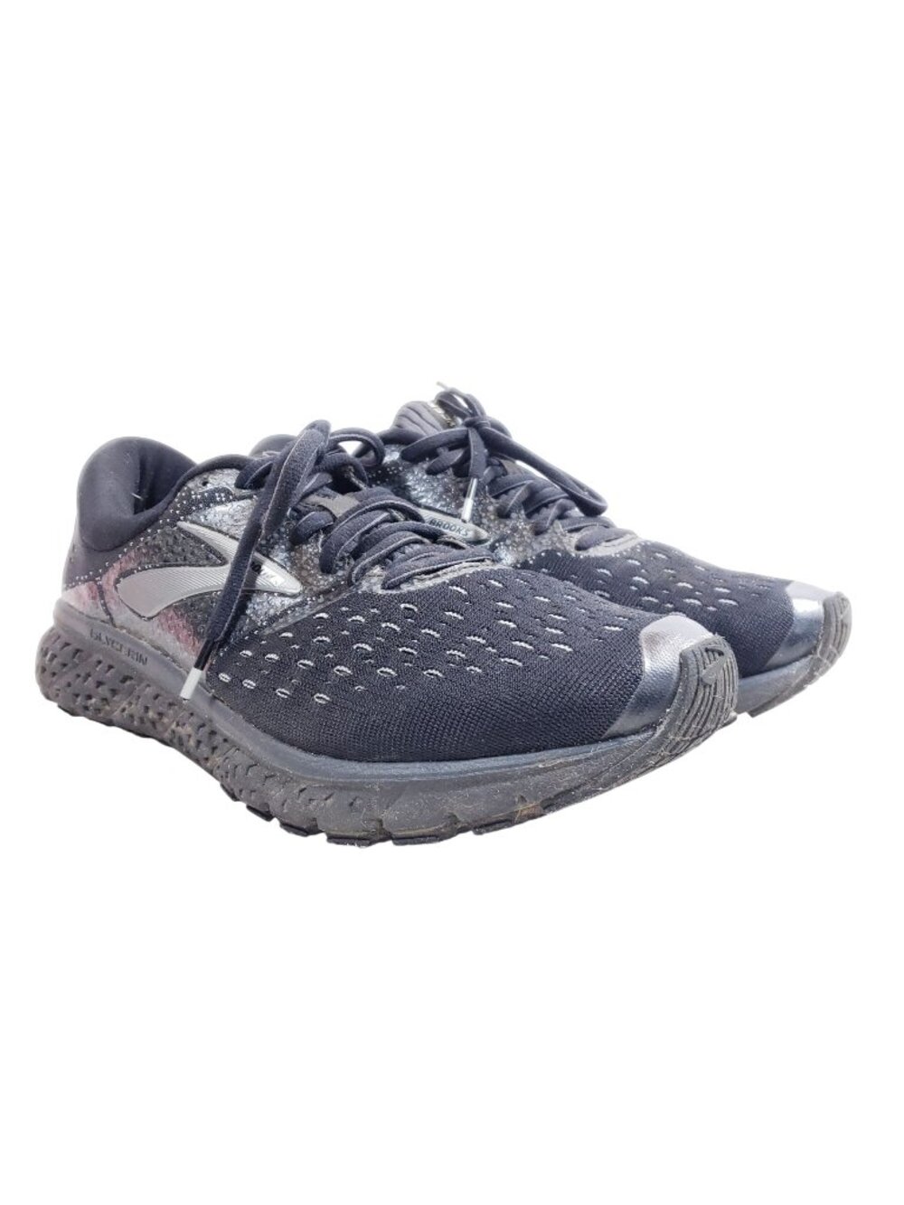 Brooks Glycerin-15 Mens Size 8 Running Shoes Black Cushioned Mesh Upper